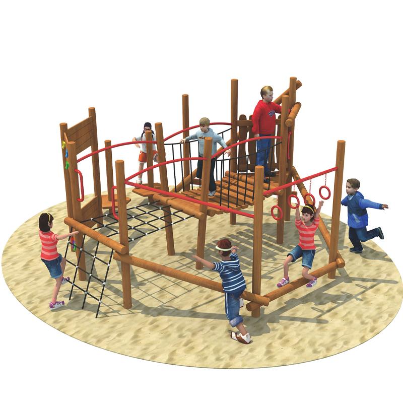 Outdoor wooden expansion children's climbing frame for kindergartensBL-MTZ025-25387