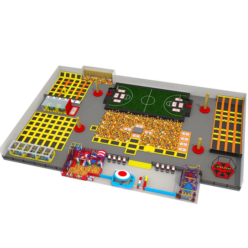 Indoor amusement park trampoline park