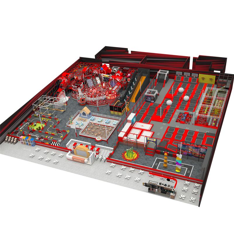 Indoor amusement park trampoline park