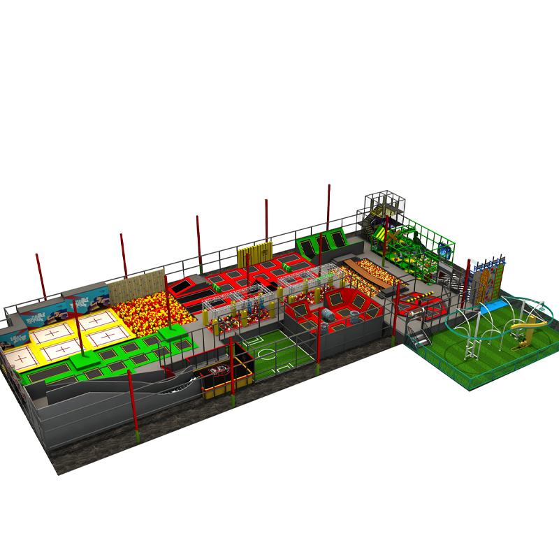 Large trampoline in indoor amusement park