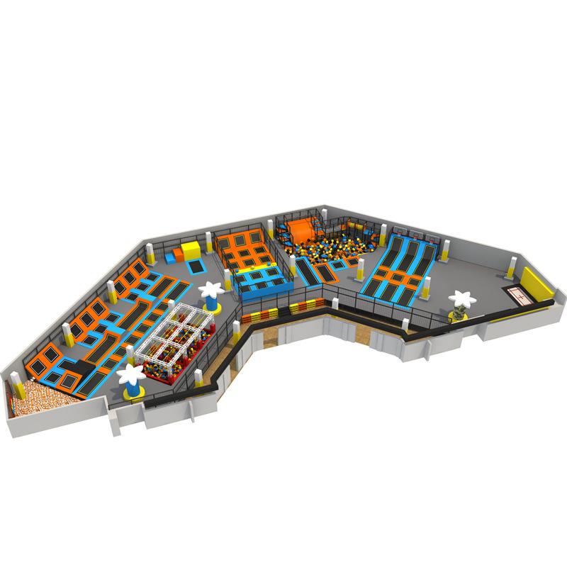 Indoor amusement park trampoline park