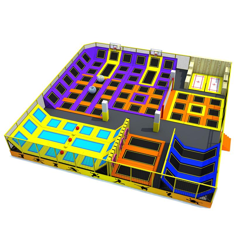 Large trampoline in indoor amusement park