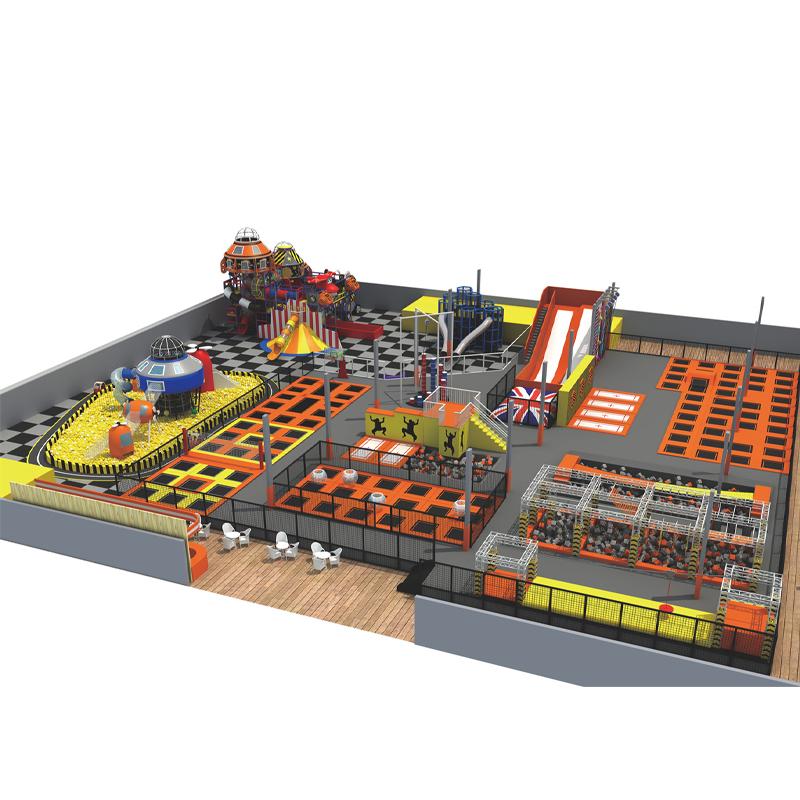 Indoor amusement park trampoline park