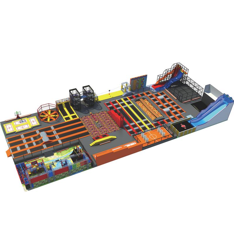 Indoor amusement park trampoline park