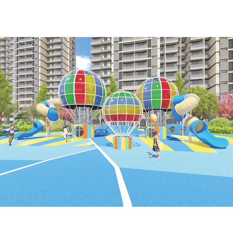 Customized hot air balloon-themed amusement park slides