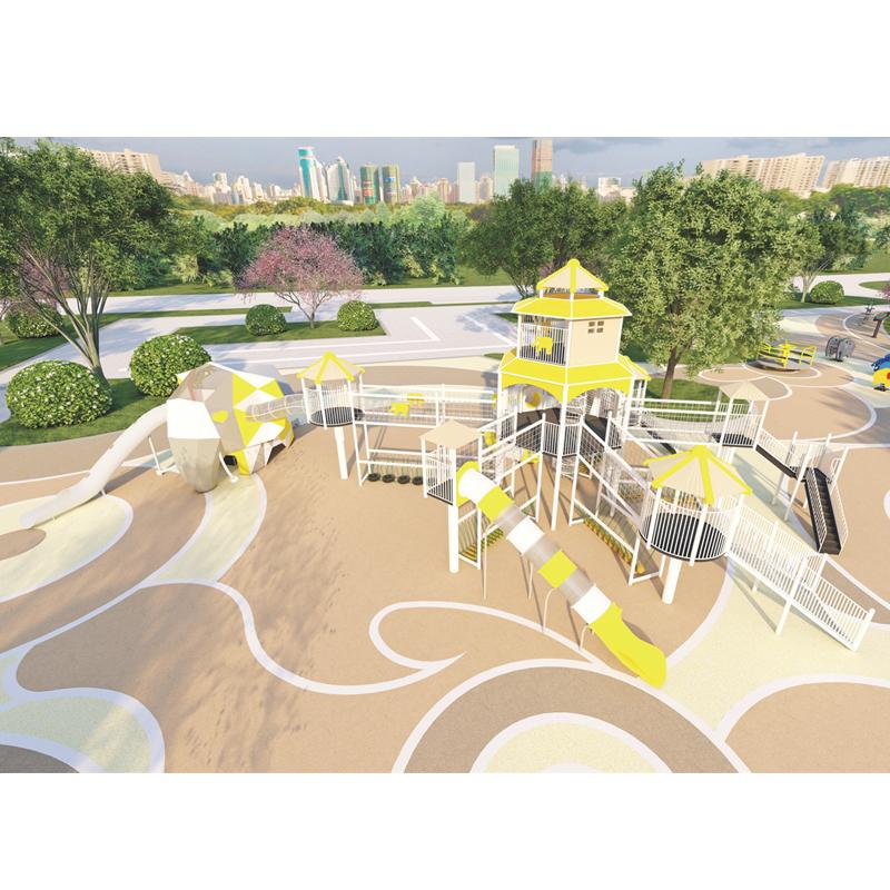 Large combination slides for park amusement park equipment