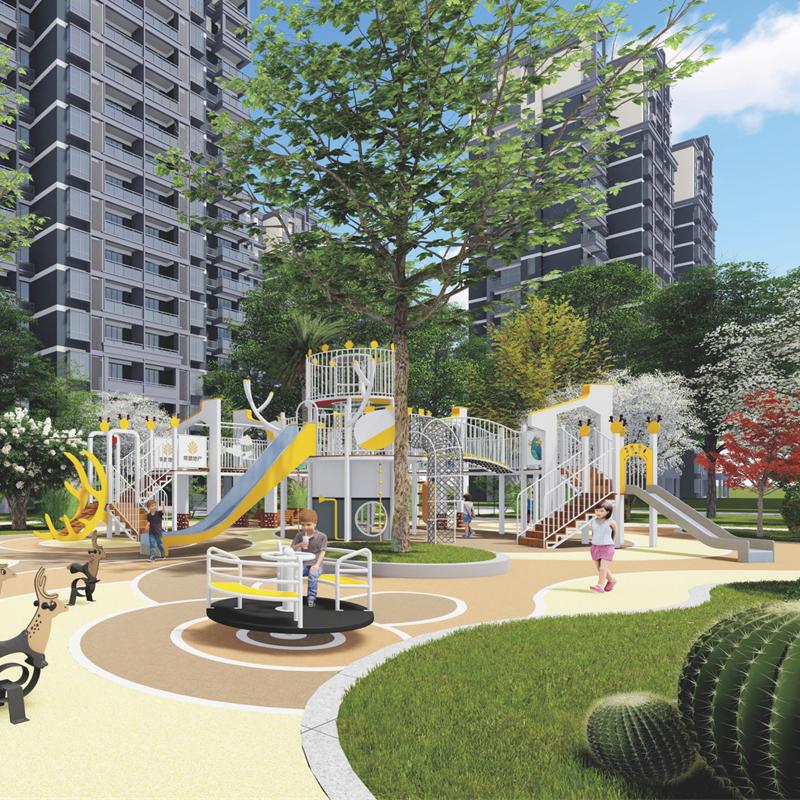 Customized outdoor playground equipment for the community park