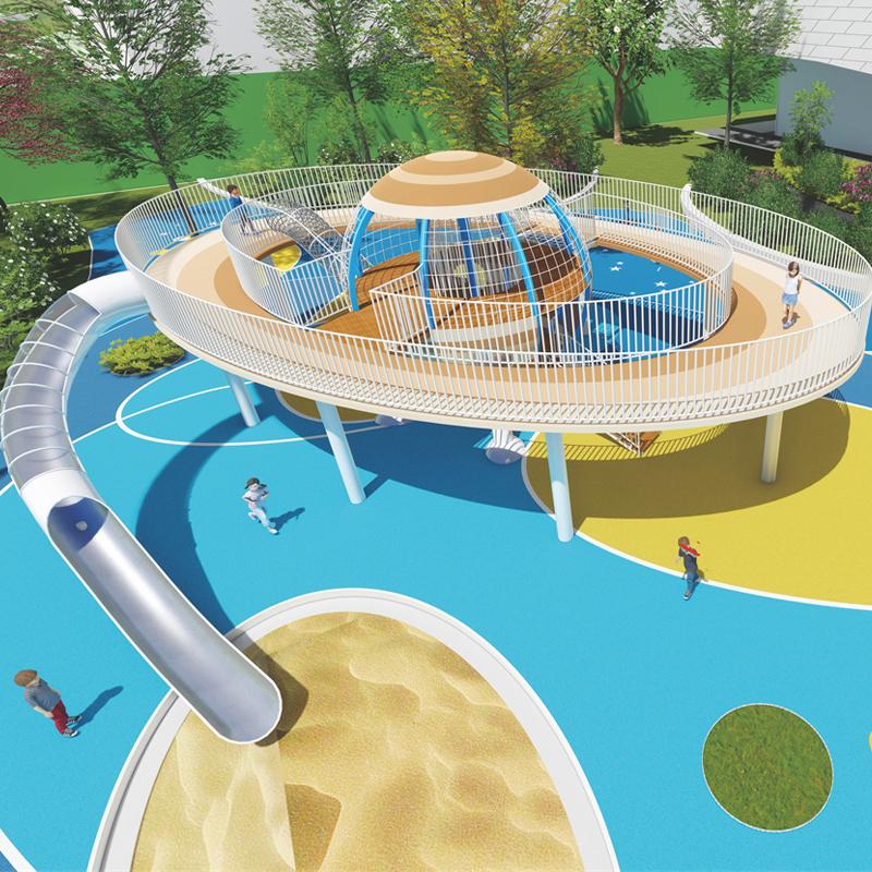 Customized outdoor playground equipment for the community park