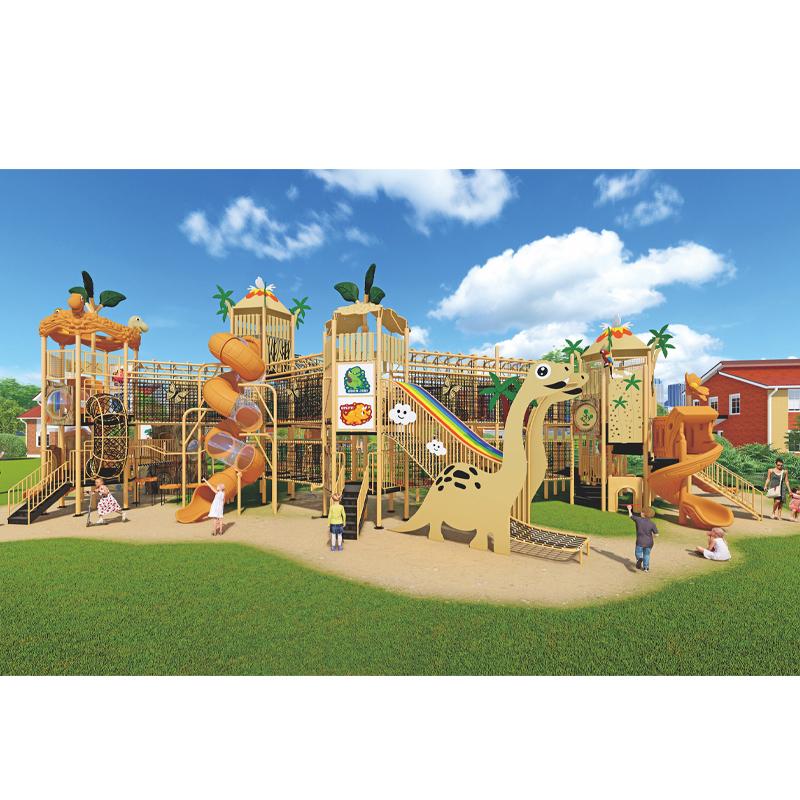 A large outdoor combination slide in the park community