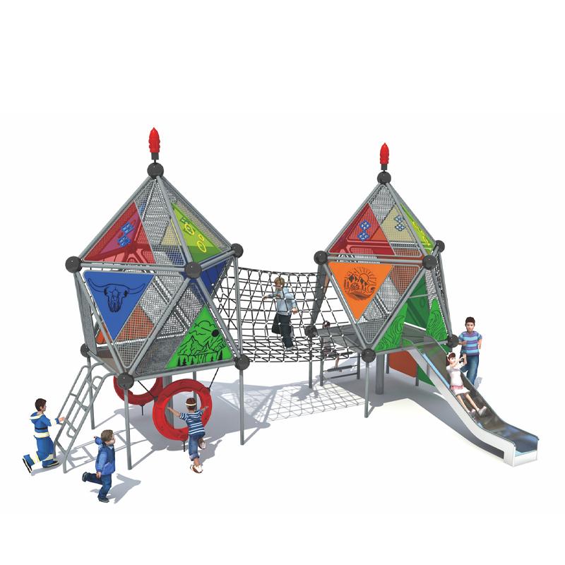 Customized community park climbing slide combination