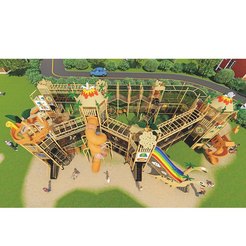 A large outdoor combination slide in the park community 