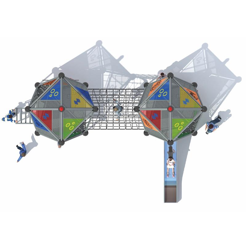 Customized community park climbing slide combination 