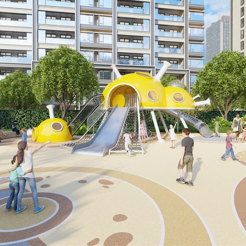 Outdoor non-standard amusement equipment stainless steel slide 