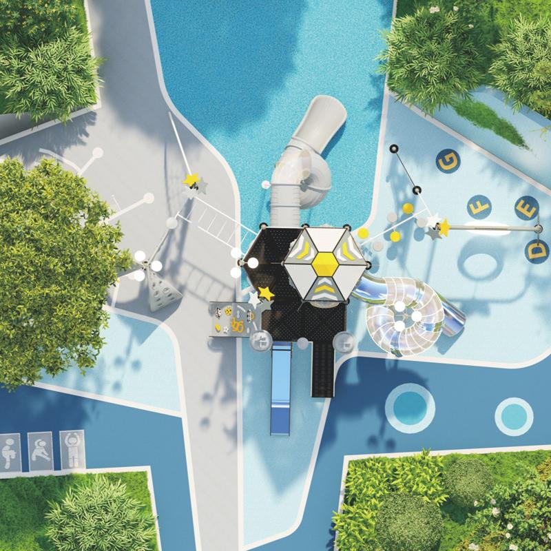 Large high-end outdoor children's slide for kindergartens 