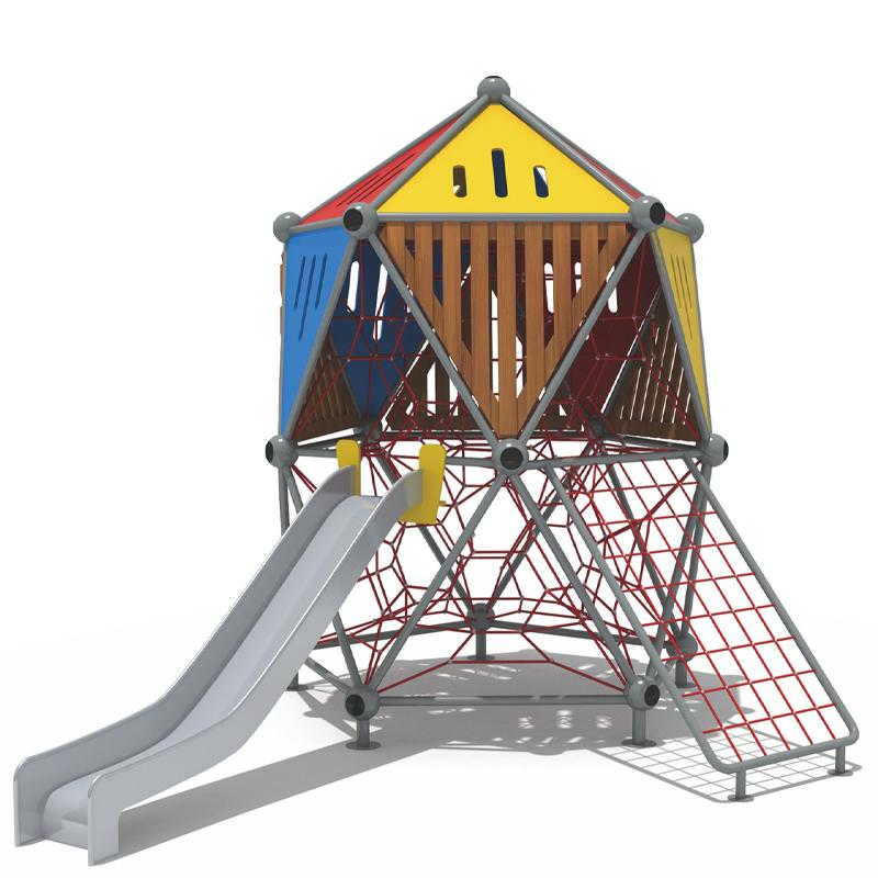 Outdoor climbing slide in kindergarten