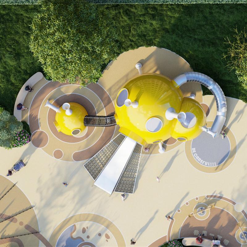Outdoor non-standard amusement equipment stainless steel slide 