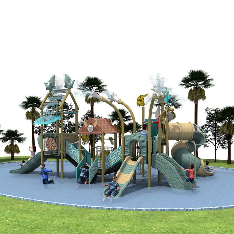 Children's combination slide in the amusement park water park