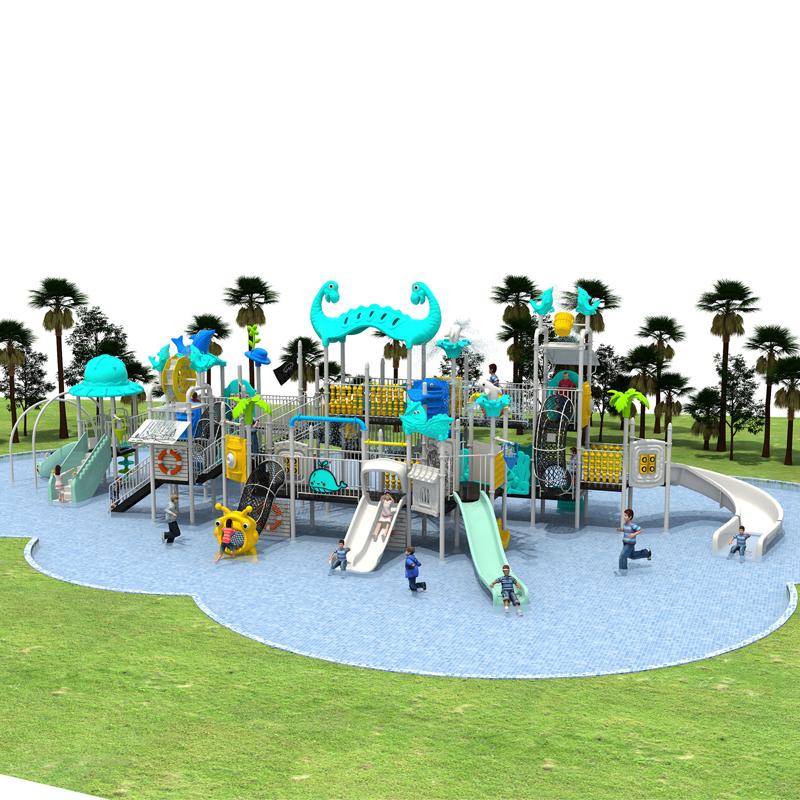 Outdoor water park slides