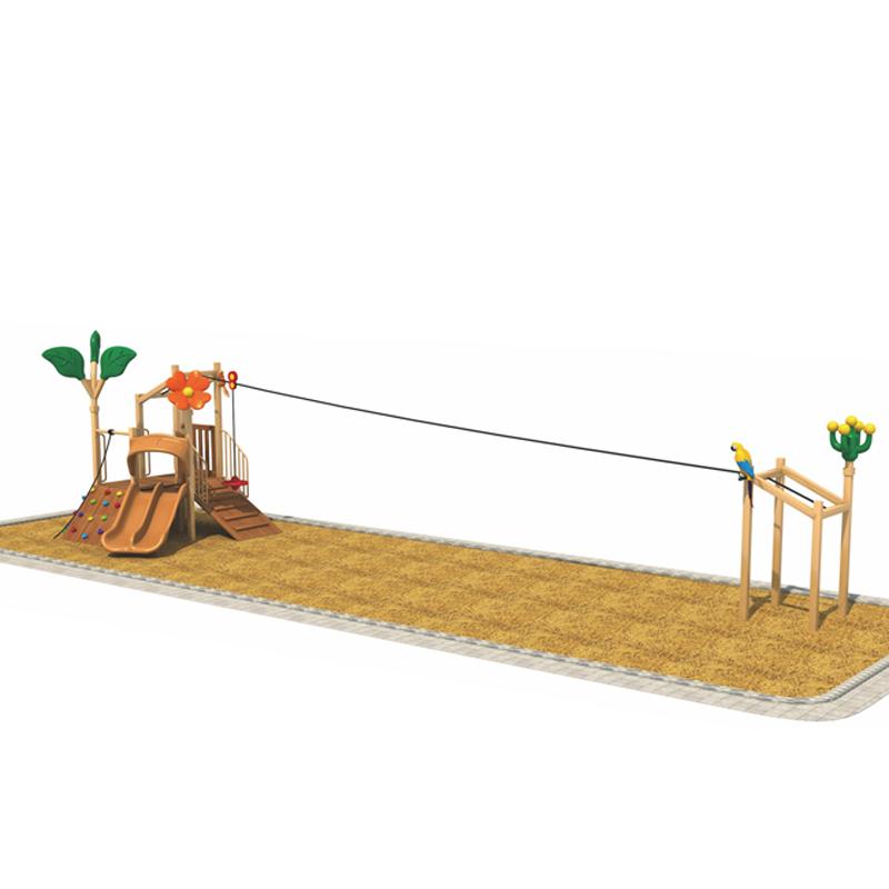 Outdoor zip line in the amusement park
