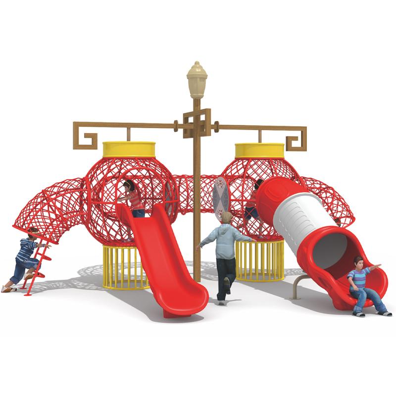 幼儿园户外钻洞爬网滑梯组合