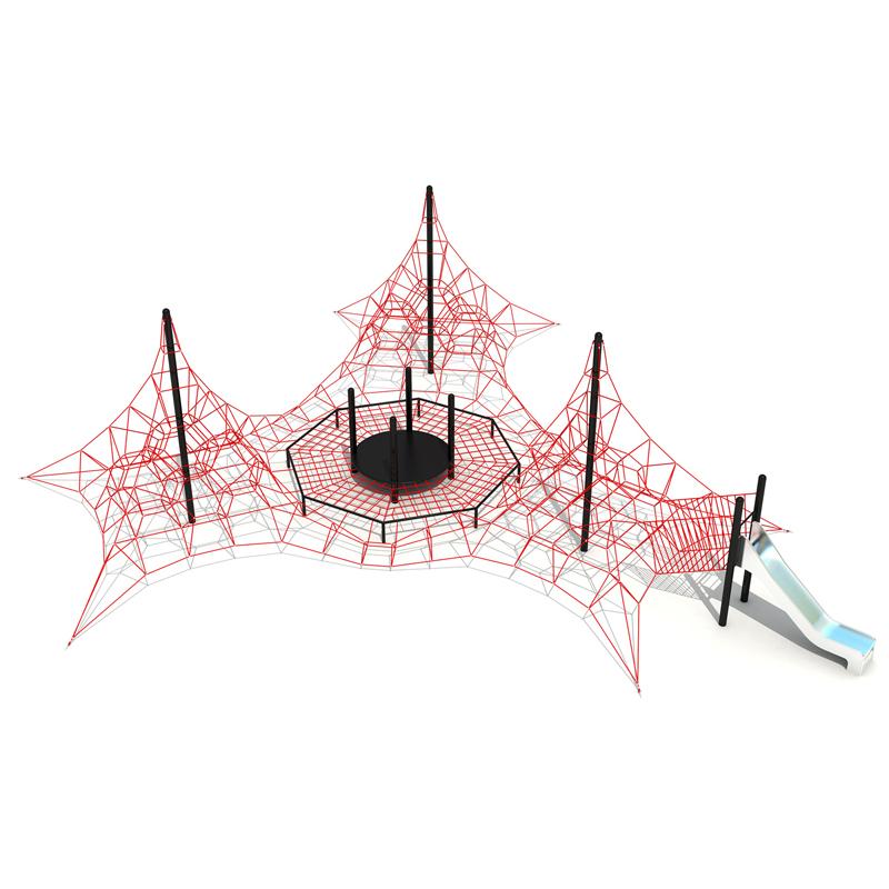 Large outdoor climbing nets in the community park