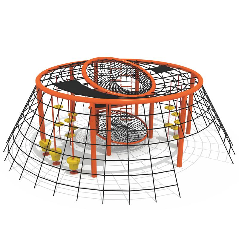 Large outdoor climbing nets for residential areas