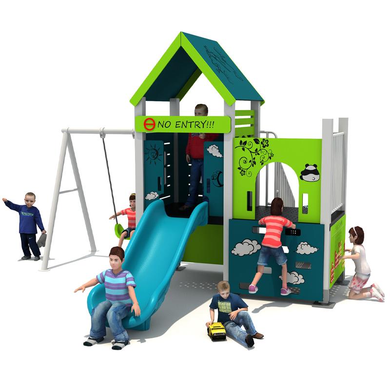 Small children's combination slide in the garden