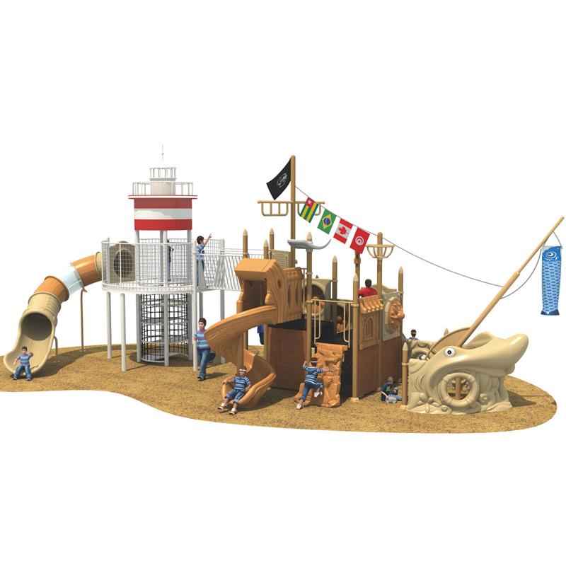 Outdoor playground equipment: Large slides for children