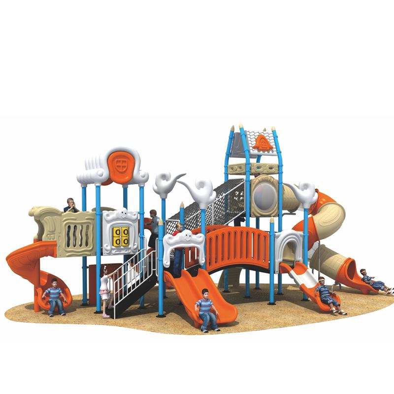 A large outdoor children's slide in the park