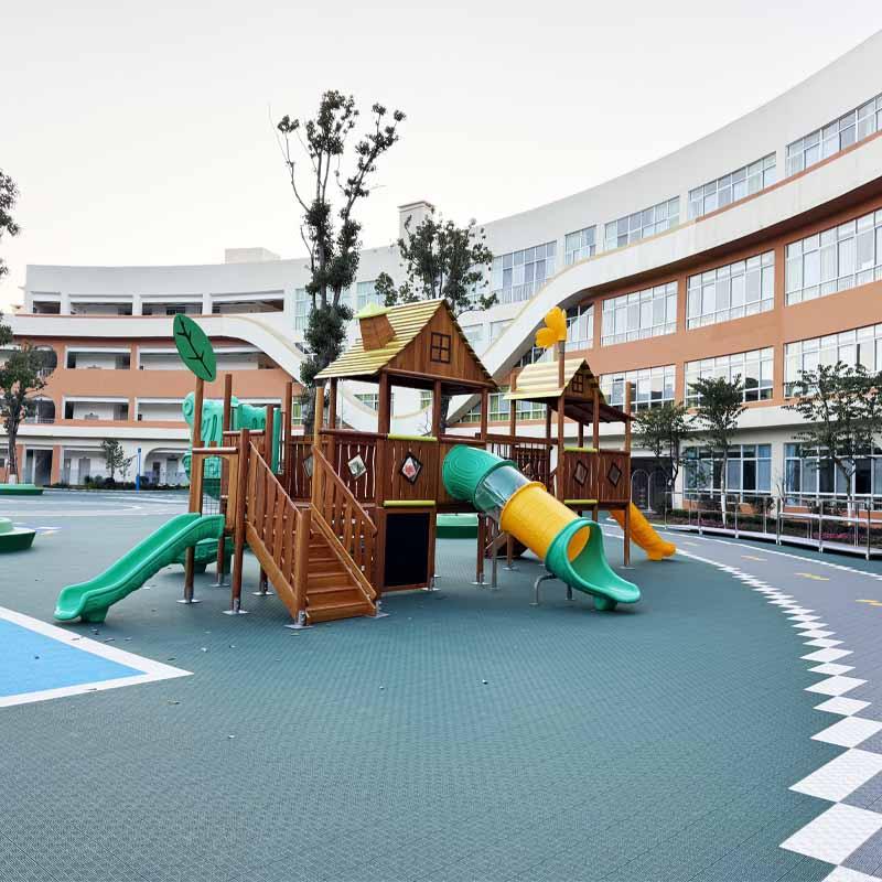幼儿园原木组合滑梯优势分析：为什么高端园所都选它？- 温州白鹿游乐